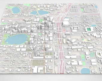 Cityscape Orlando Florida USA - 3d model STL - digital file for 3D printing - Topographic map