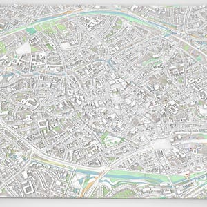 Stadtbild Brügge Belgien – 3D-Modell STL – digitale Datei für 3D-Druck – Topografische Karte