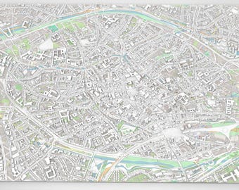 Cityscape Brugge Belgium - 3d model STL - digital file for 3D printing - Topographic map