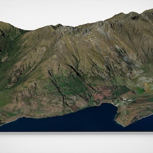 Mount Walter Peak Queenstown Nieuw-Zeeland - 3D-model STL - digitaal bestand voor 3D-printen - Topografische kaart