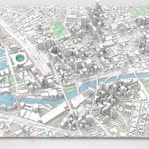 Cityscape Melbourne Australië - 3d model STL - digitaal bestand voor 3D-printen - Topografische kaart