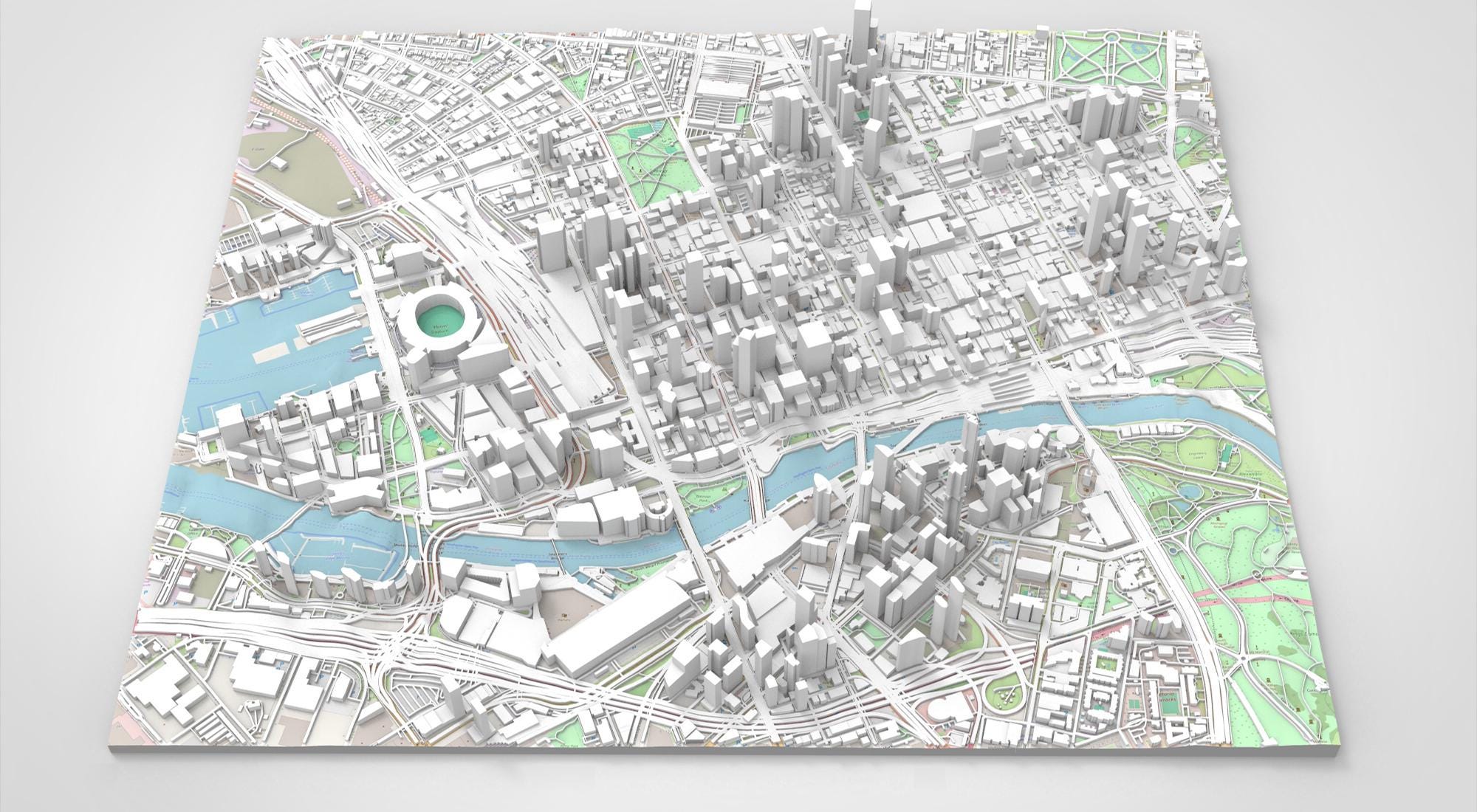 Cityscape Melbourne Australia - 3d model STL - digital file for 3D printing - Topographic map