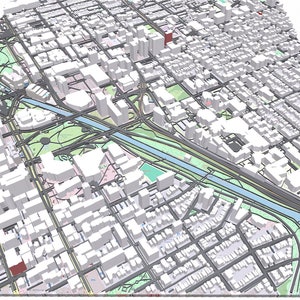 カナダ オタワの都市景観 - 3D モデル STL - 3D 印刷用デジタル ファイル - 地形図
