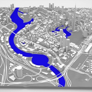 Business Bay Dubai Vereinigte Arabische Emirate – 3D-Modell STL – digitale Datei für 3D-Druck – Topografische Karte