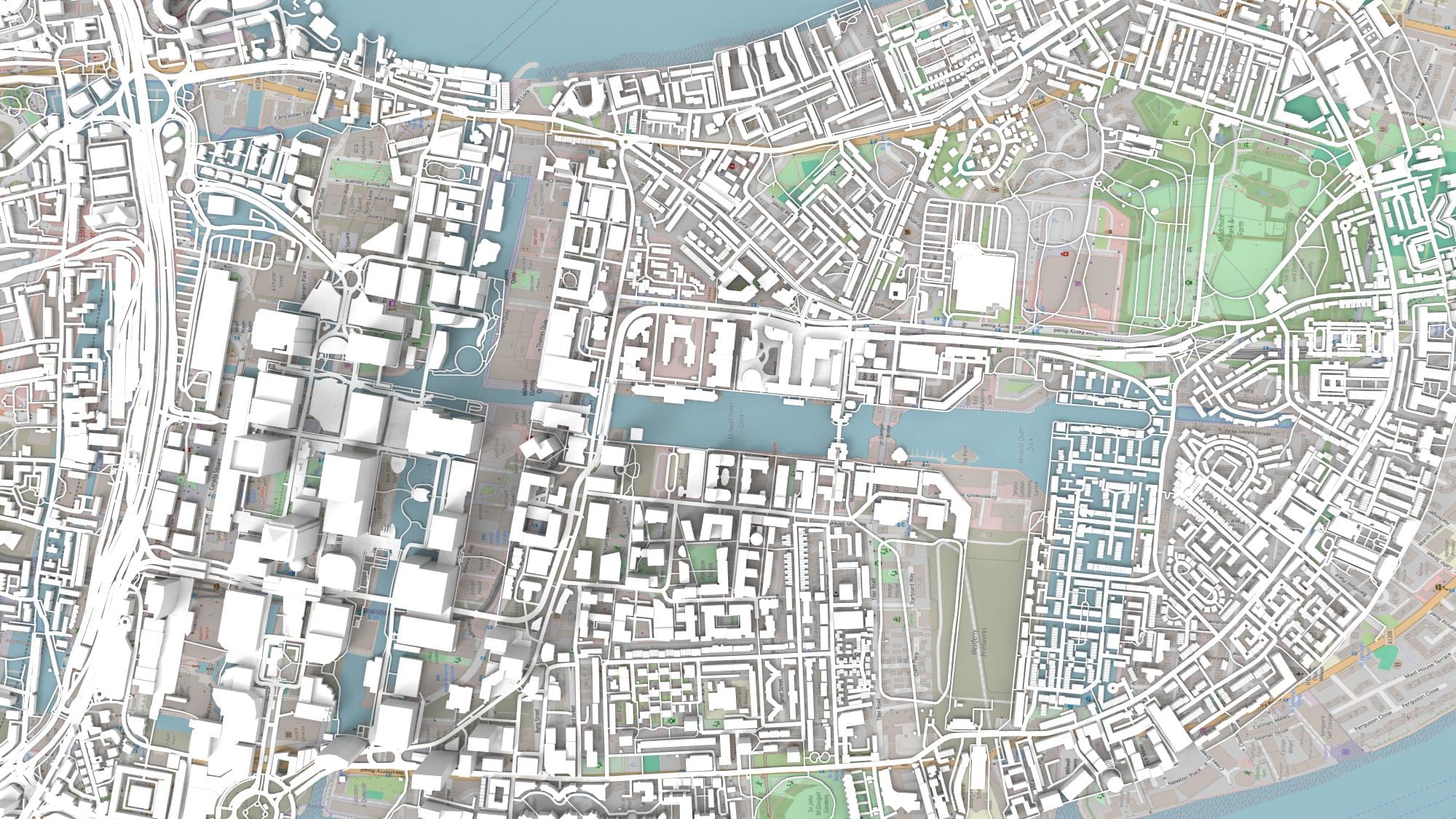 The Isle of Dogs London England - 3d Model STL - Digital File for 3D ...