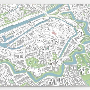 Stadtbild Middelburg Niederlande – 3D-Modell STL – digitale Datei für 3D-Druck – Topografische Karte