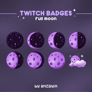 Full Moon / Eclipse Badge // Sub & Bit