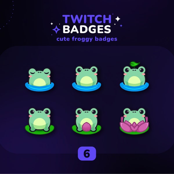 Cute Froggy Badges with WaterLily // Sub & Bit
