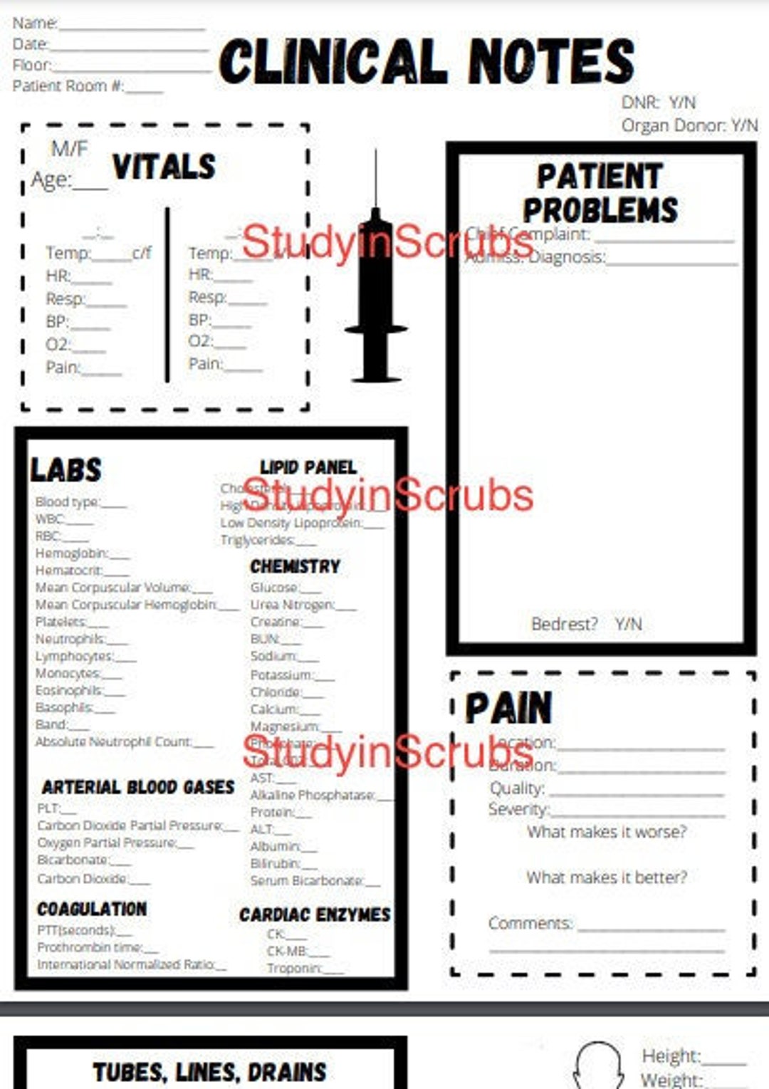 Clinical Notes Structure Clinical Notes Version 2 - Etsy