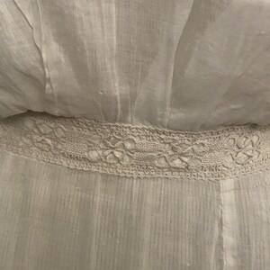 Antique Victorian Edwardian Batiste Cotton Full Slip Petticoat Late 1800s Early 1900s image 7