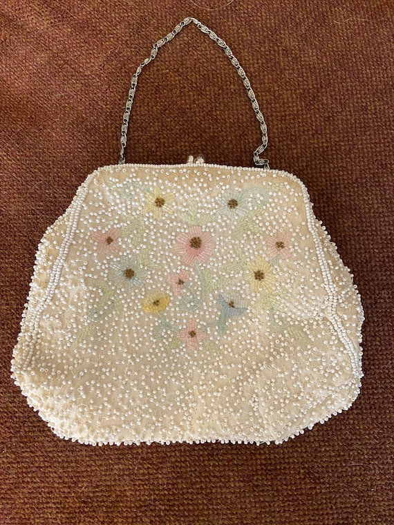 1950s Seed Beaded Handbag By Dormar made in Japan