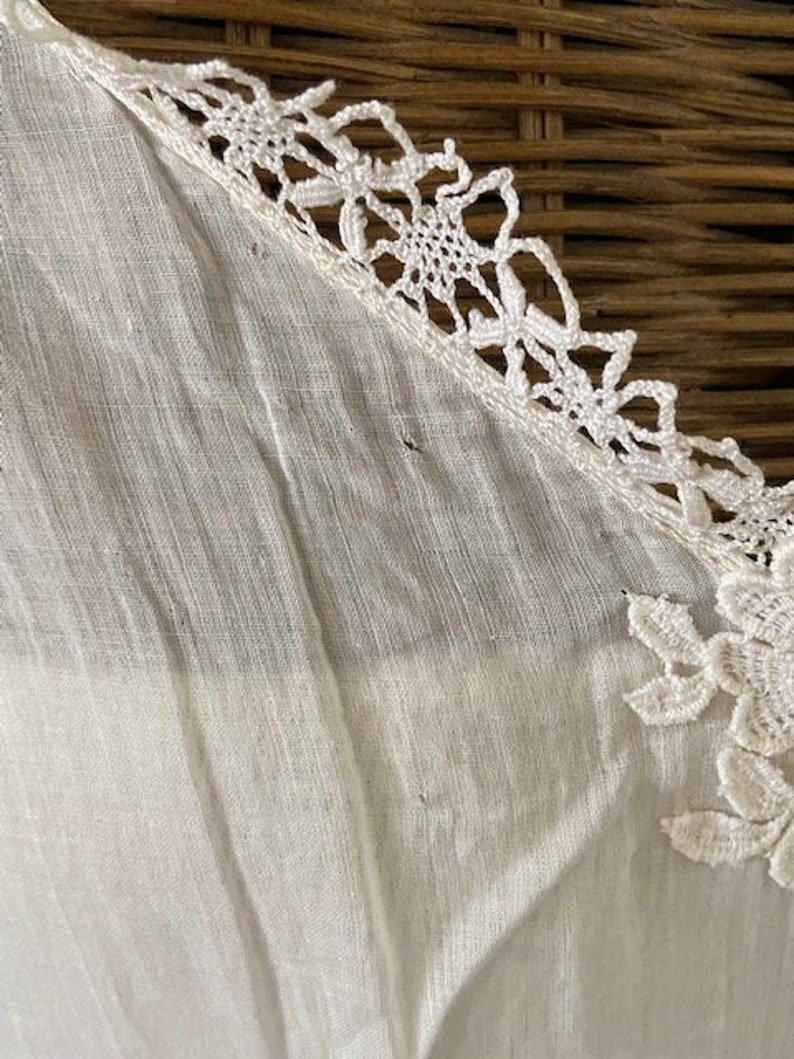 Antique Victorian Edwardian Batiste Cotton Full Slip Petticoat Late 1800s Early 1900s image 4