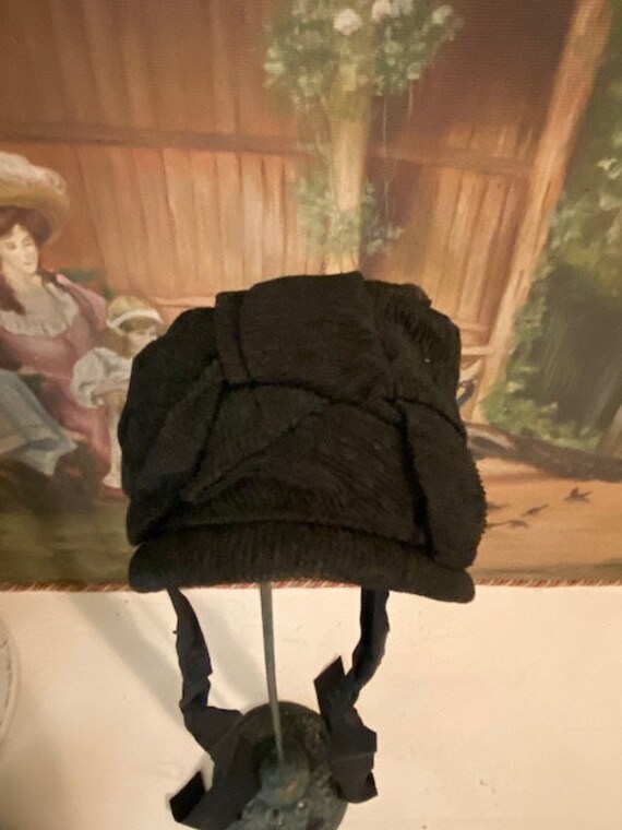 Antique Victorian Silk Crepe Child's Mourning Bon… - image 8