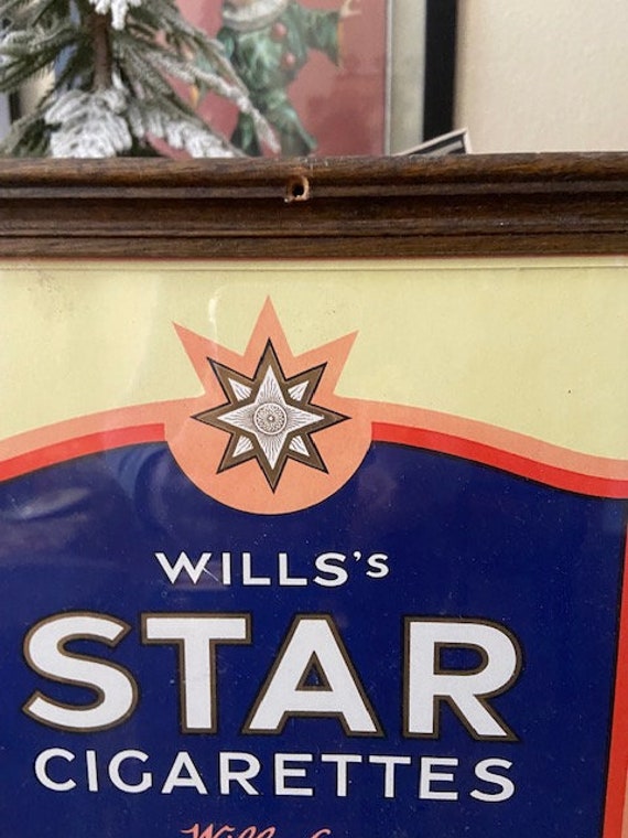 wills star cigarettes sign Vintage UK Will's Star Cigarettes Advertising Sign