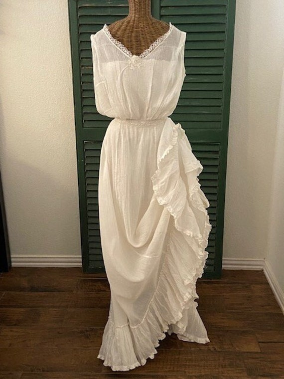 Antique Victorian Edwardian Batiste Cotton Full S… - image 1