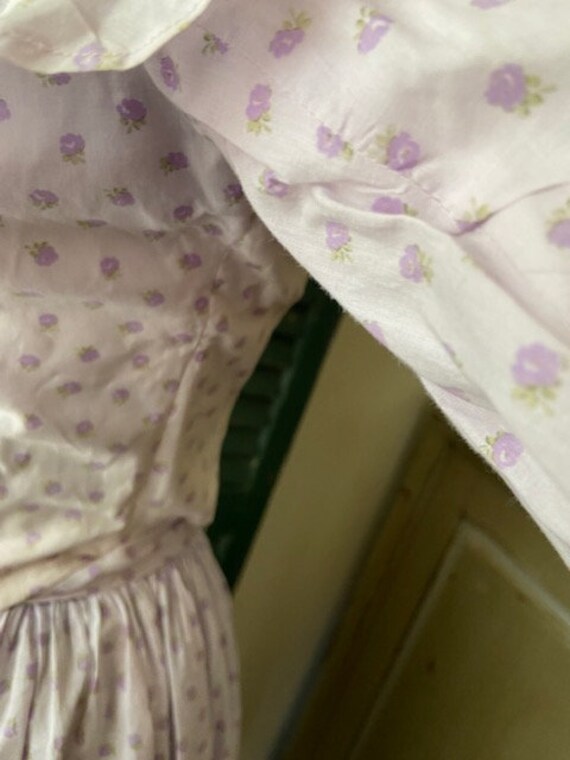 Victorian Cotton Print Bustle Skirt With Boned To… - image 8