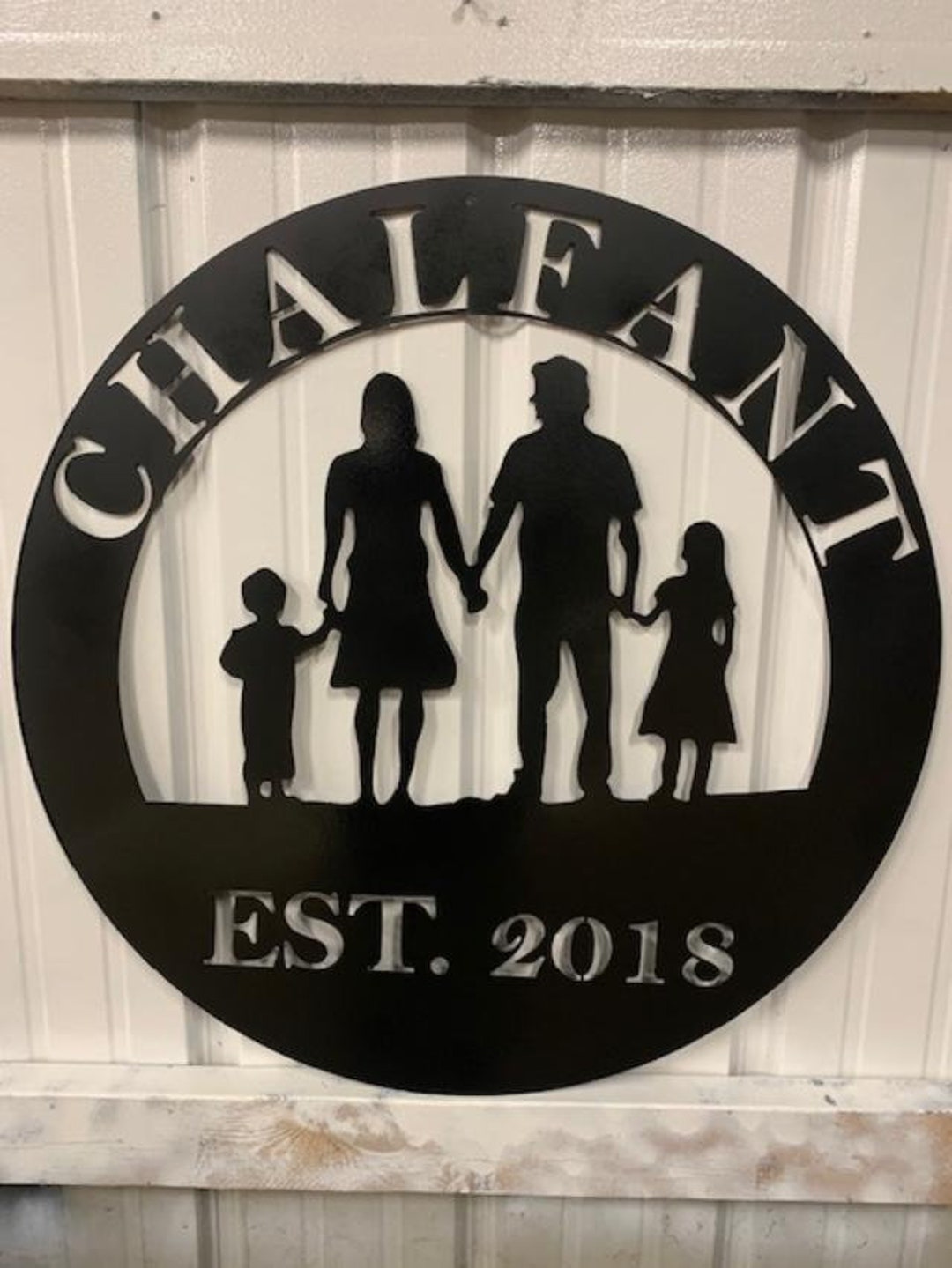 Custom Family Silhouette Metal Wall Art Sign Decor Etsy