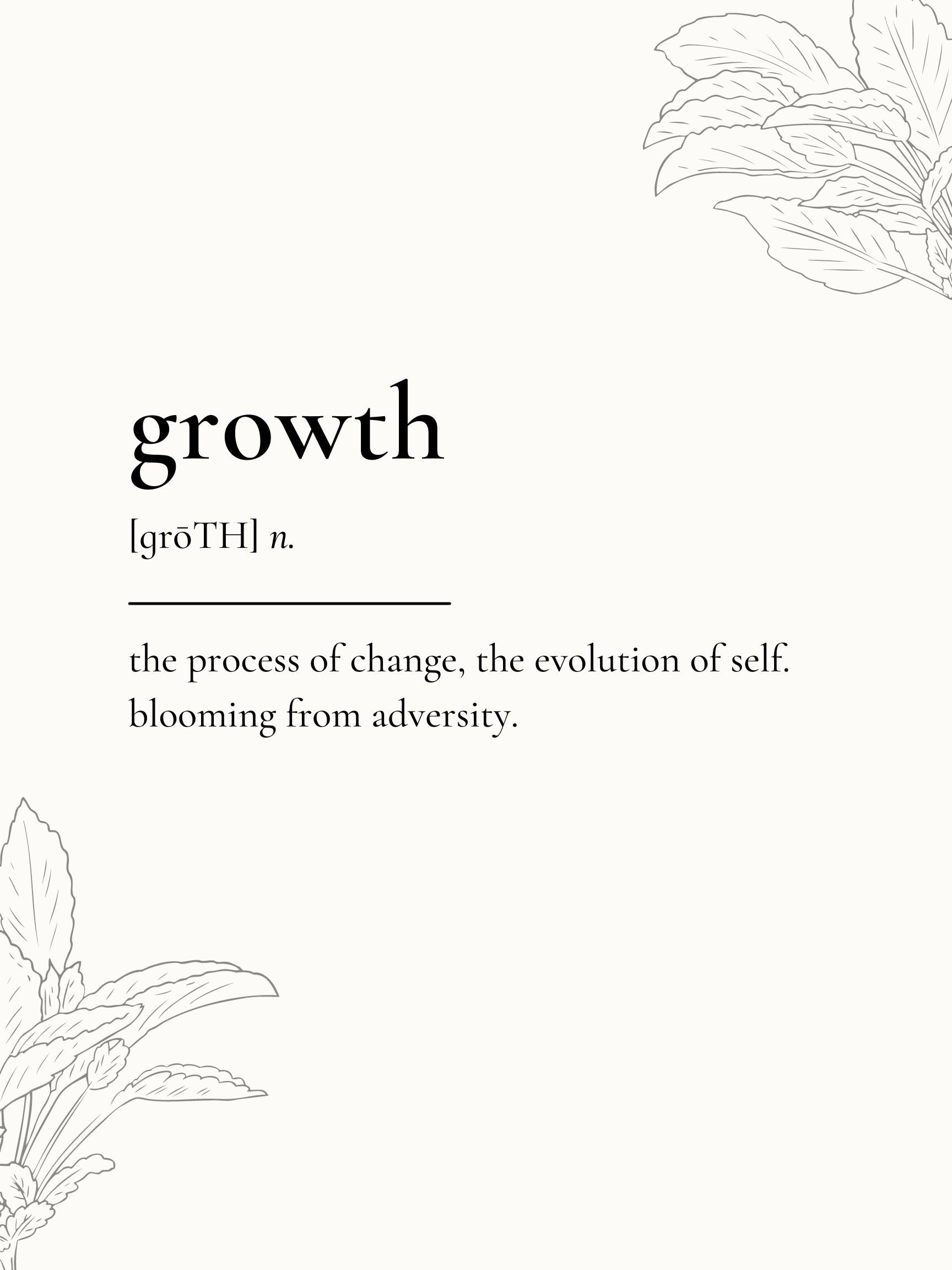 Growth Definition Print Etsy