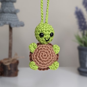 Handmade Crochet Turtle Car Charm | Car Accessory | Turtle Charm | Car Gift | Car Hanger