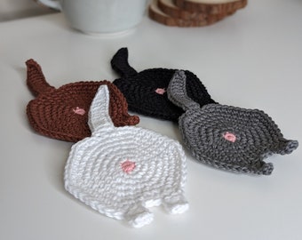 Crochet Cat Butt Coaster - Handmade - Amigurumi