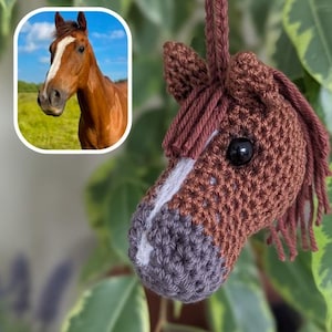 Custom Crochet Horse Car Charm | Horse Rearview Mirror Hanger | Equestrian Memorial Gift