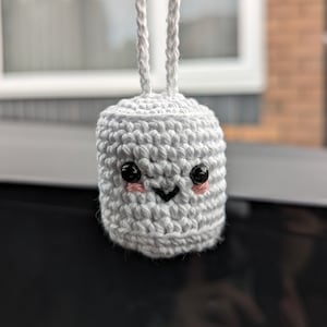 Crochet Marshmallow Car Charm | Marshmallow Rearview Mirror Hanger