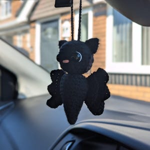 Crochet Bat Car Charm | Cute Halloween Car Accessories | Cute Plush Charm | Car Gift | Bat Plush | Bat Car Hanging