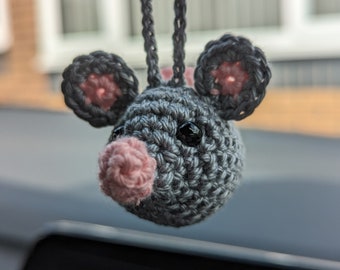 Charm voiture souris en crochet | Support pour rétroviseur pour souris