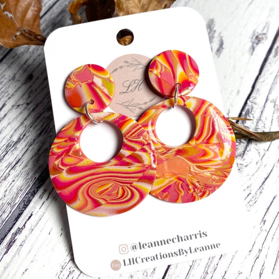 Retro clay earrings deals