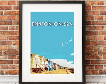 Frinton-on-Sea  - Signed limited edition print - travel art retro seaside poster beach print retro deco