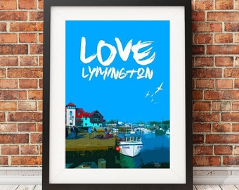 Lymington - Signed limited edition print - travel art retro seaside poster beach print