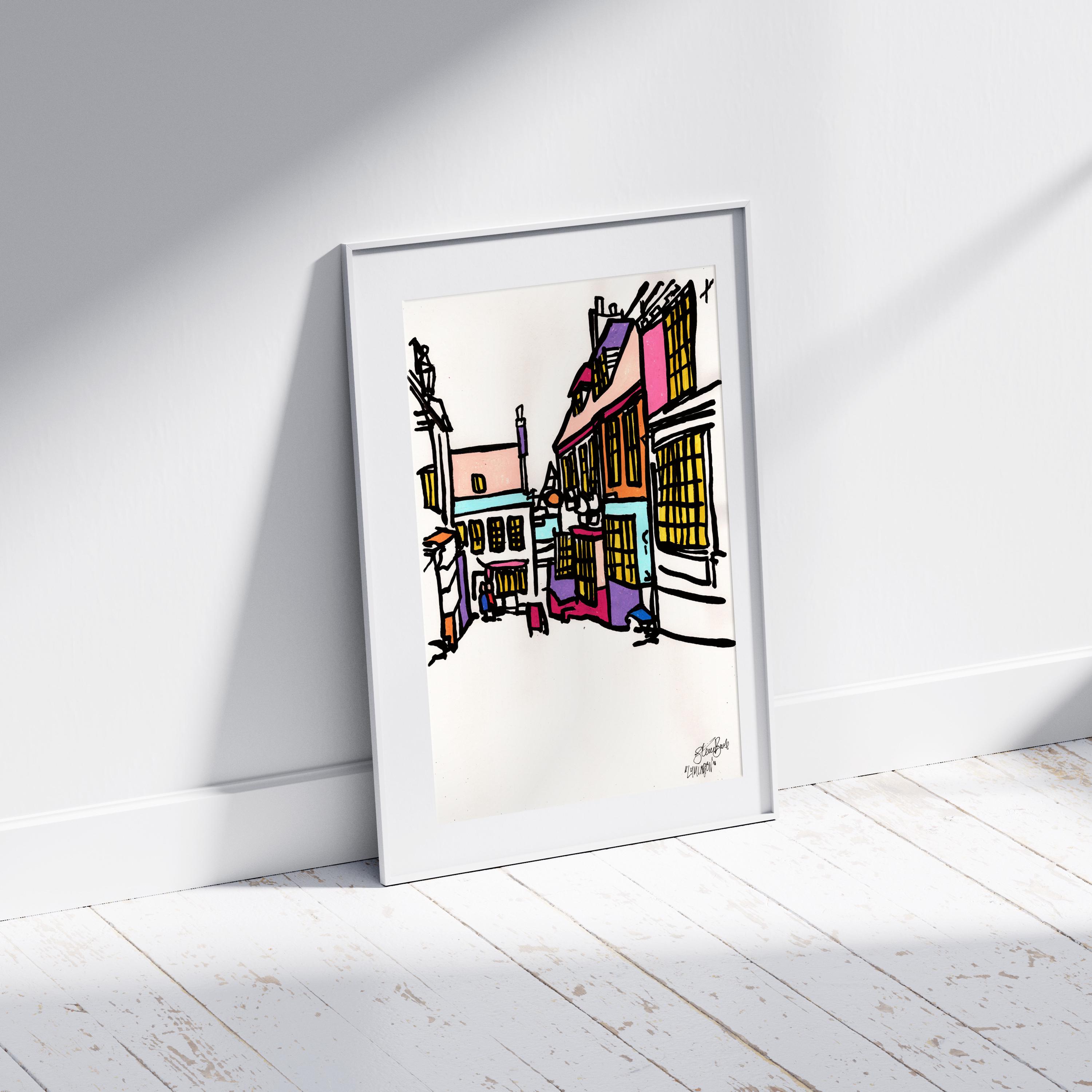 ヴィーヴィ・ケンパイネン　ふしぎなポートレート パステル画 LYMINGTON ハンプシャー オリジナル フレーム入り リサイクルカード