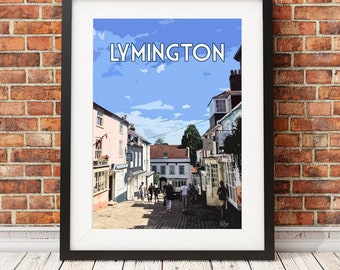 Lymington - Signed limited edition print - travel art retro seaside poster beach print