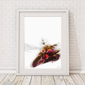 DUCATI DIAVEL 1260 - signed limited edition sketch motorbike motorcycle bike art print