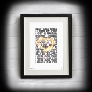 I Feel For You - song lyrics - limited Edition A3 A4 art Print words cd vinyl audio birthday present music typography