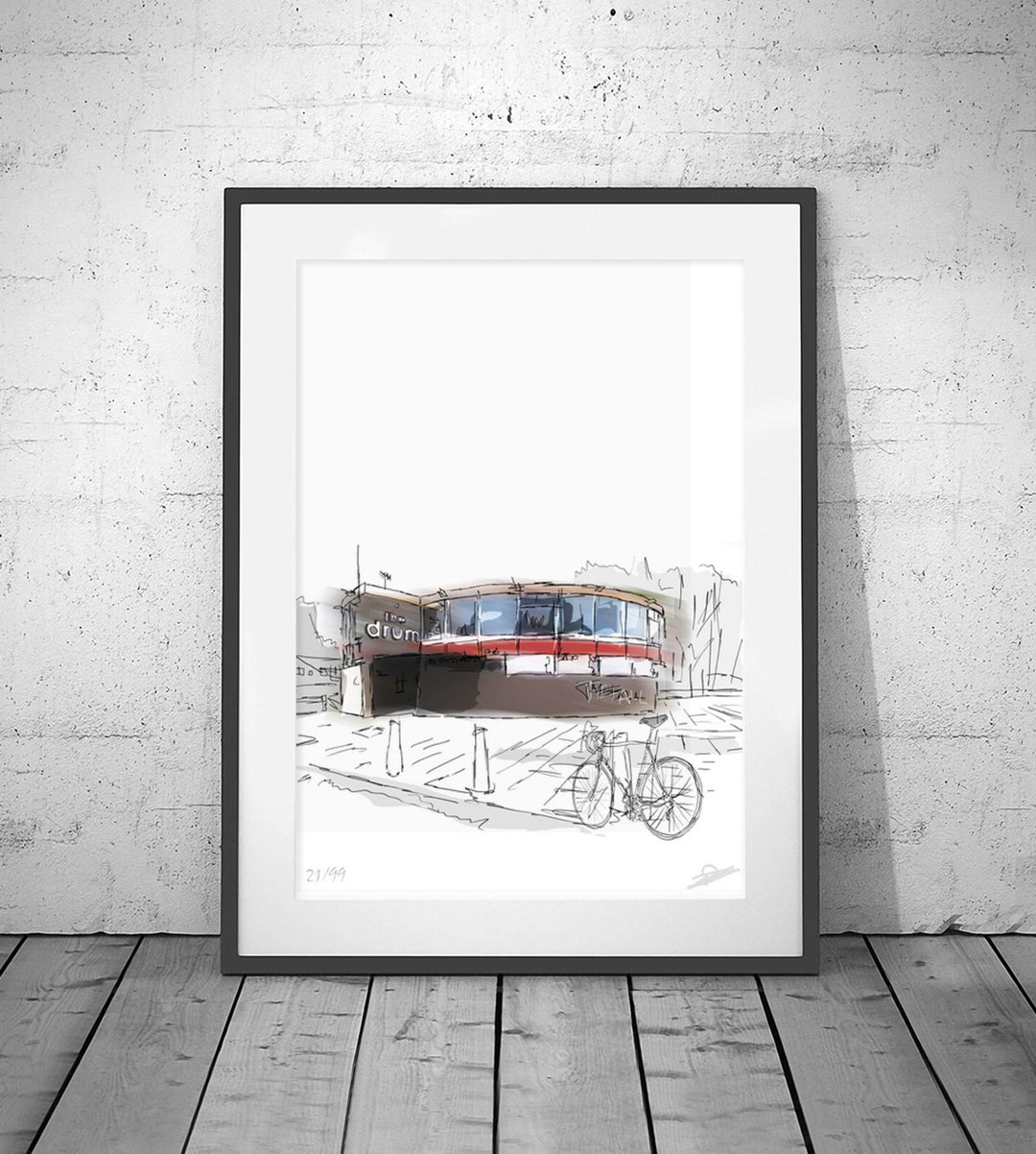 The Drum Stretford a Signed Limited Edition Sketch Vintage Etsy UK