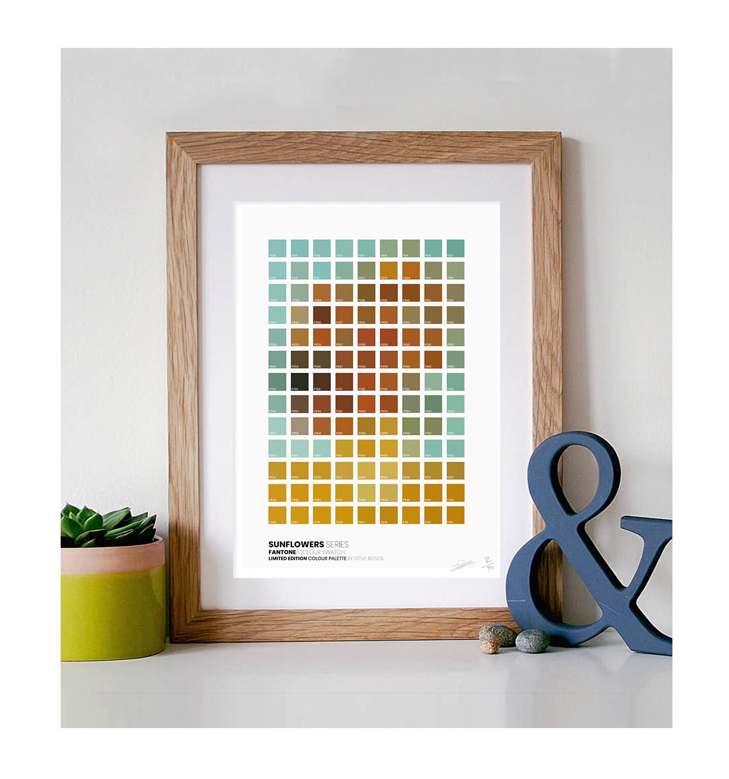SUNFLOWERS - Limited Edition Print - Abstract Colour Swatch Style ...