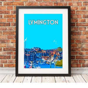 Lymington - Signierter Limitierter Druck - Reise kunst retro Meer Poster Strand Druck