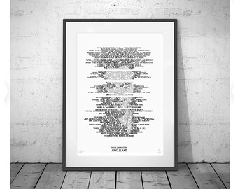 JUNGLELAND - poster song lyrics words wall Limited Edition Print typography art Active