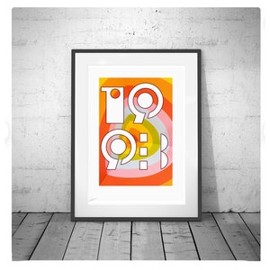 1993 Poster, Birth Year Print, Birthday Gift 1993, Birthday Decorations, Year Print, Birthday Poster, Dorm Room Decor, Pink Orange Art