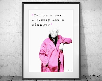 Pat Butcher - SLAPPER - limited edition print  London EastEnders pink urban graffiti