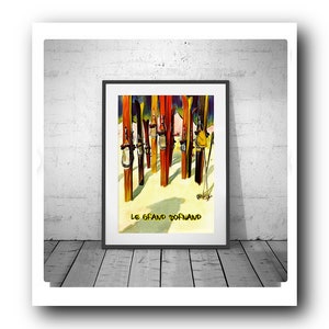Le Grand Bornand - choix de 11 vintage style rétro Ski France voyage art affiche rétro voyage snowboard skiprint
