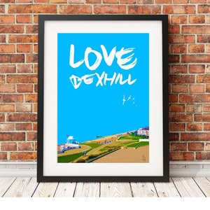 Bexhill - Signed limited edition print - travel art retro seaside poster beach print