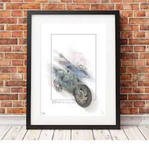BMW R1200 GS - signed limited edition motorcycle sketch art print