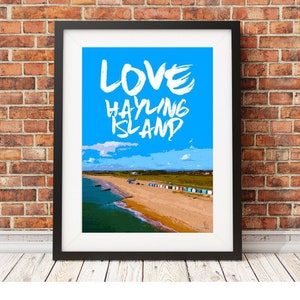 Hayling Island - Stampa in edizione limitata firmata - Poster retrò di viaggi, arte, mare, spiaggia