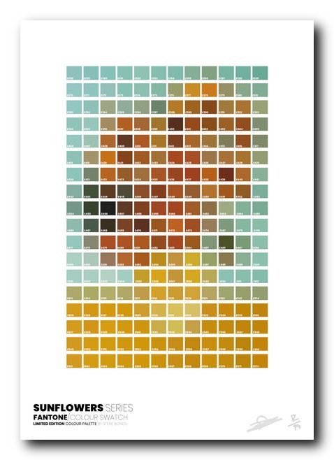 SUNFLOWERS - Limited Edition Print - Abstract Colour Swatch Style ...
