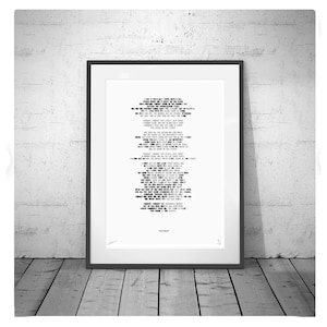 Racing In The Street - poster song lyrics words wall Limited Edition Print typography art