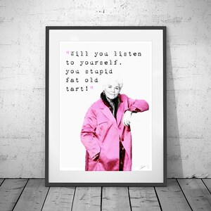 Pat Butcher - old tart - limited edition print  London EastEnders pink urban graffiti