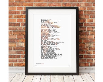 THUNDER ROAD -  poster song lyrics words wall Limited Edition Print typography art