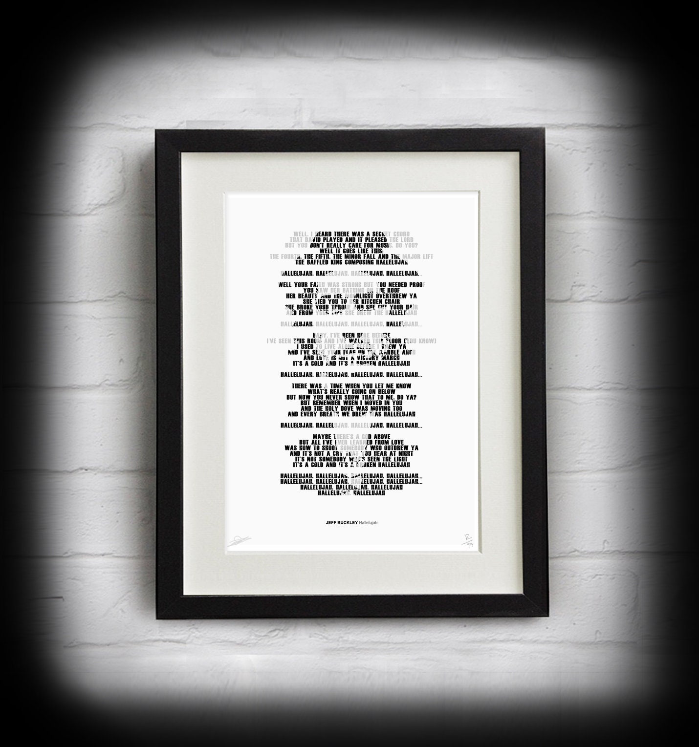 HALLELUJAH - Song Lyrics - Limited Edition A3 A4 Art Print Words School ...